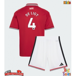 Manchester United Matthijs de Ligt #4 Replica Home Stadium Kit for Kids 2026-27 Short Sleeve (+ pants)